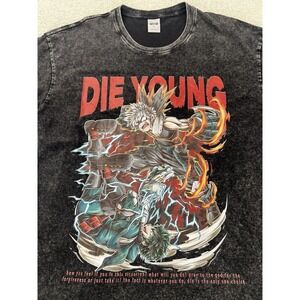 Digiprint T Shirt Mens XL My Hero Academia Deku Bakugo Acid Wash‎ Graphic